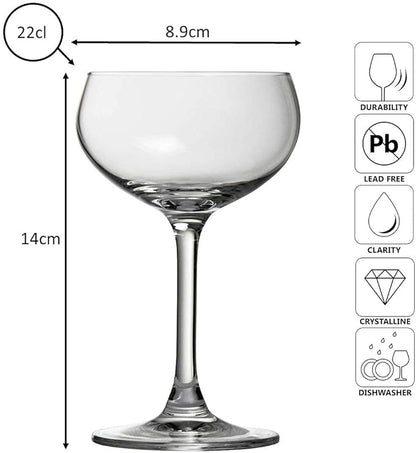 Retro Champagne Glass Coupe 21cl