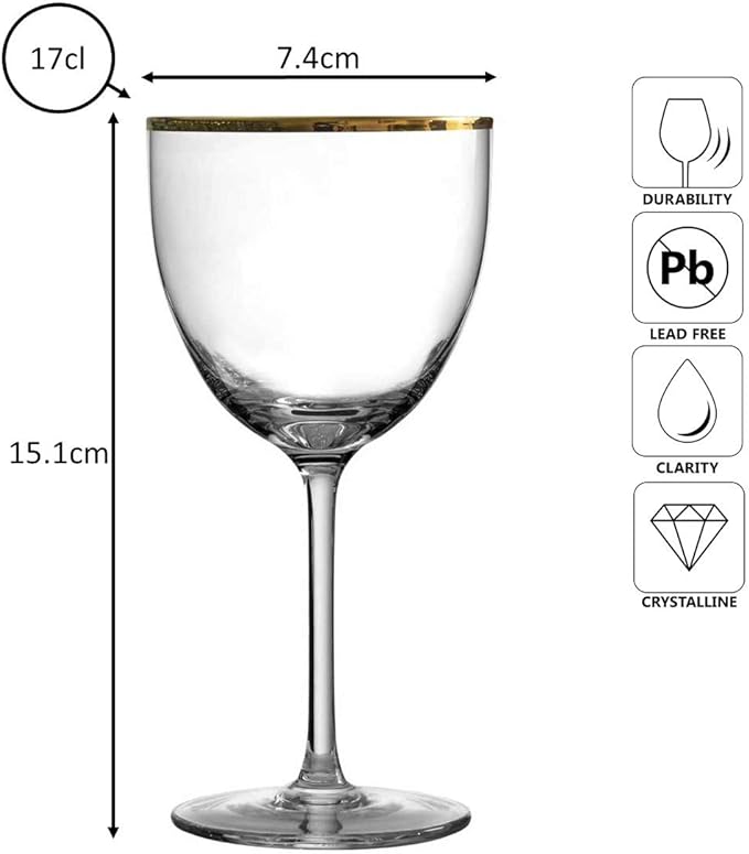 Gold Rim Nick & Nora Glass 17cl